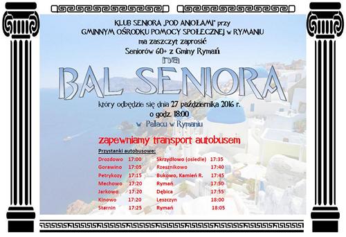 Bal Seniora 2016 plakat rozklad jazdy 500px