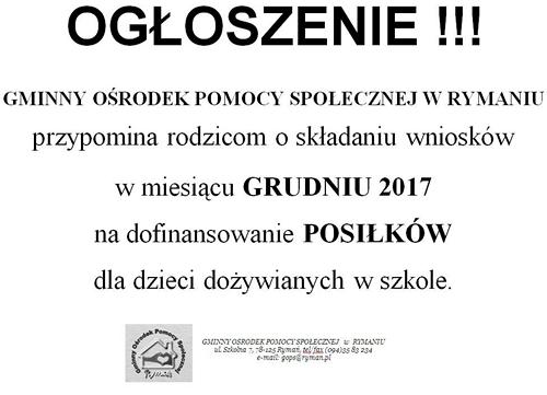 OGLOSZENIE wnioski o posilki 12.2017 500px