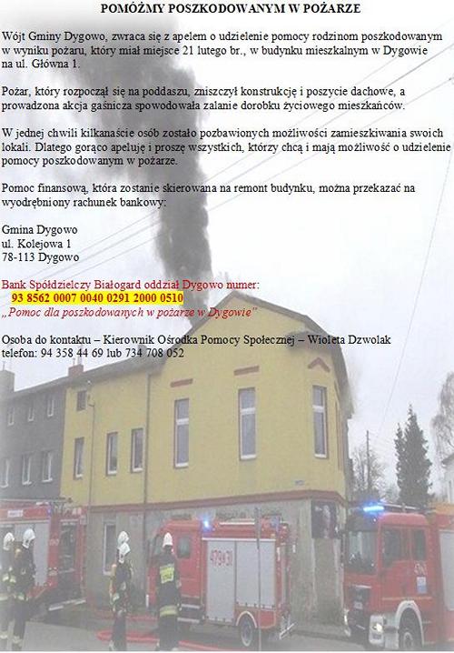 Pozar w Dygowie pomoc 21.02.2018 500