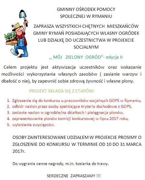 1.Konkurs Mój zielony ogród edycja II ZAPROSZENIE